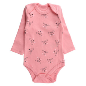 Body Manga Longa Iaze Baby Oncinha Rosa