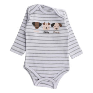 Body Manga Longa Iaze Baby Estampa Dogs Listrado