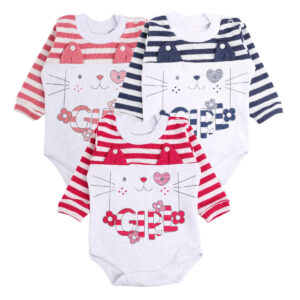 Body Manga Longa Petutinha Estampa Gatinha