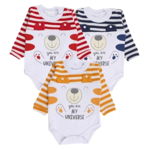 Body Manga Longa Bebê Petutinha Estampa Urso