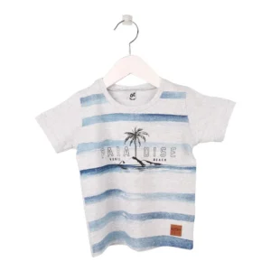 Camiseta Infantil Kookabu Estampa Paradise Cinza