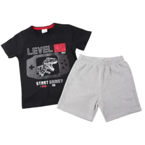 Conjunto Alakazoo Camiseta Level Up + Bermuda Moletom