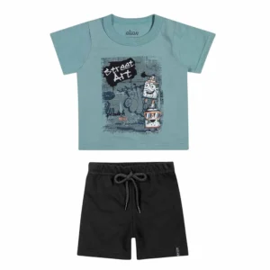 Conjunto Bebê Elian Camiseta Estampado