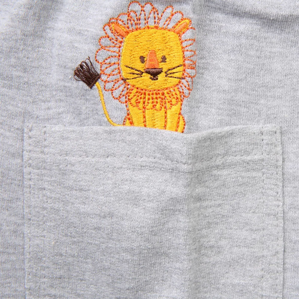 Conjunto Bebê Reirex Camiseta Marinho Leão + Bermuda Moletom - Imagem 2