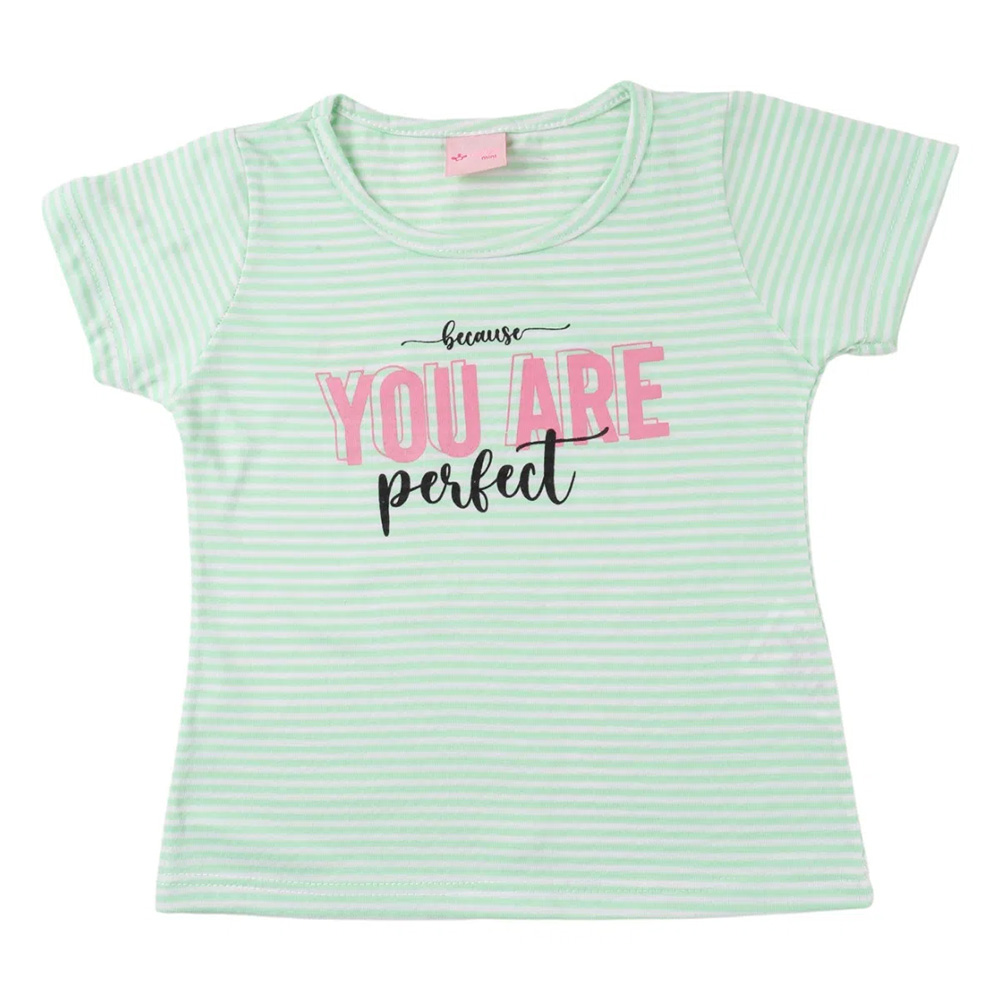 Conjunto Infantil Color Mini Blusa You Are Perfect Verde + Shorts - Imagem 2