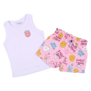 Conjunto Infantil Fakini Emoji Branco Feminino