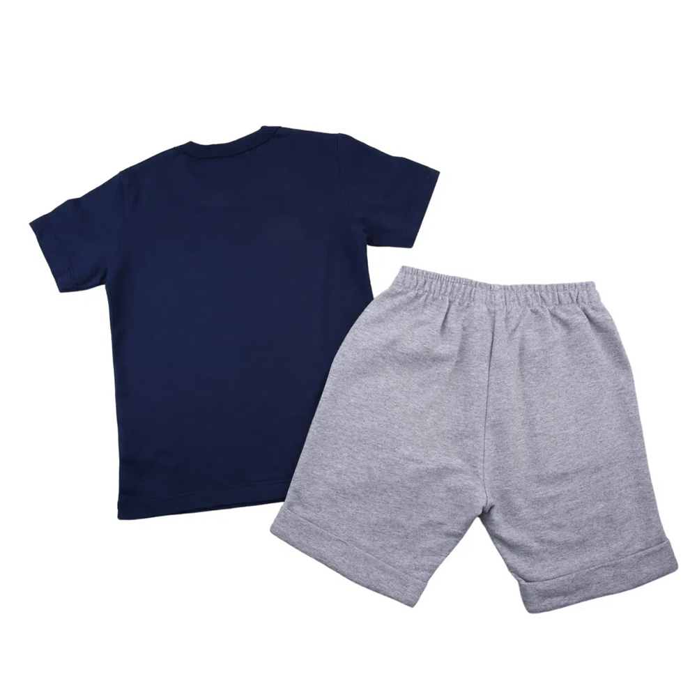 Conjunto Infantil Gijo Camiseta Dinosaurs Marinho + Bermuda Moletom - Imagem 5