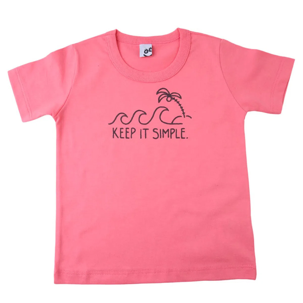 Conjunto Infantil Kookabu Camiseta Coral Keep It Simple + Bermuda Sublimada - Imagem 2