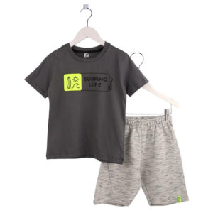 Conjunto Infantil Kookabu Camiseta Estampada Surfing Life + Bermuda