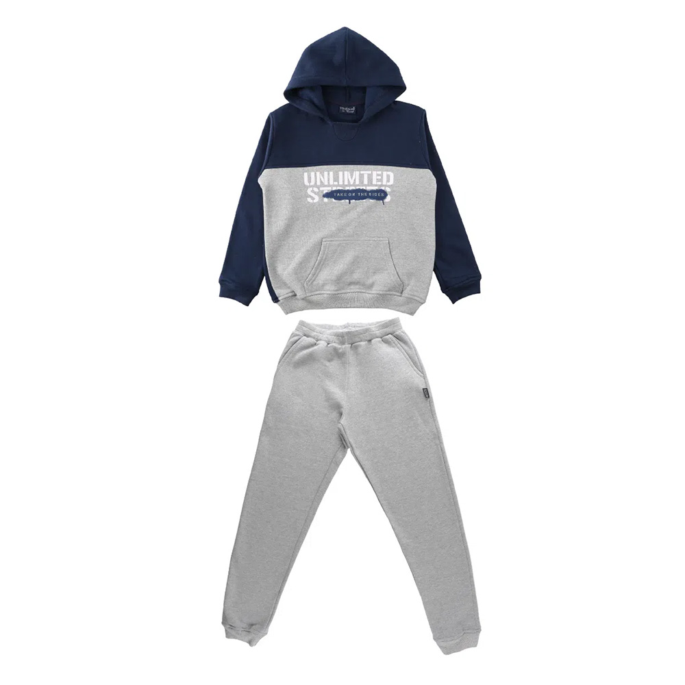 Conjunto Juvenil Vrasalon Blusão Take On Marinho + Calça Jogger